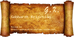 Gebhardt Krisztián névjegykártya